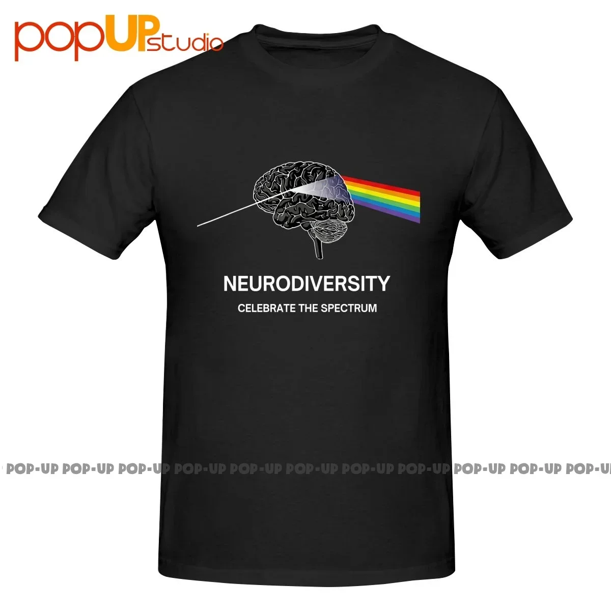 Neurodiversity Autism Spectrum Asd Adhd Rainbow Brain P-20 Рубашка Футболка Подарок Лучшее качество