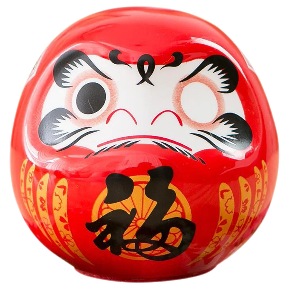 Little Bodhidharma Ornaments Wealth Daruma Figurine Ceramic Rabbit Japanese Decor Ceramics Darumafigurines Statue