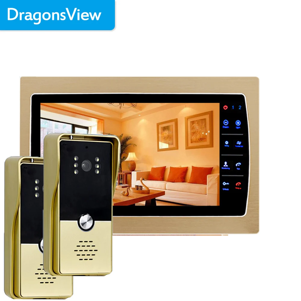 Видеодомофон Dragonsview для дома, видеодомофон 7 дюймов, дверной звонок с камерой, дневное и ночное видение, запись, несколько систем