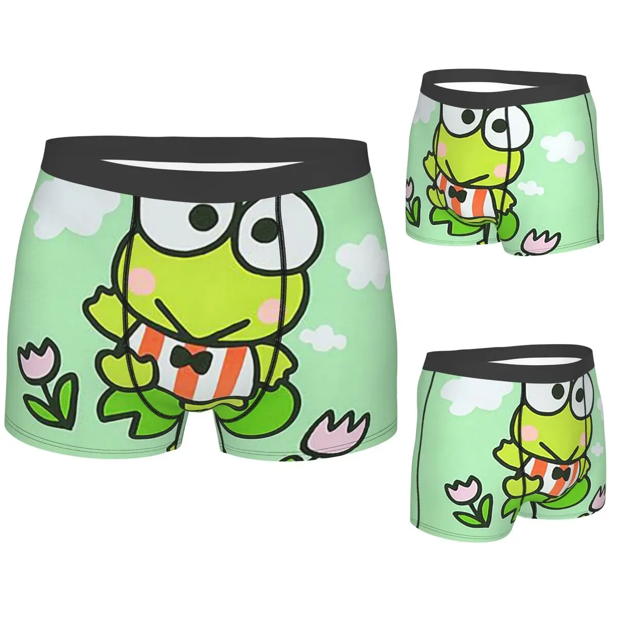 Трусы-боксеры, шорты Keroppi, большие глаза, лягушка, трусы с рисунком, мужское удобное нижнее белье для мужчин, подарки бойфренду