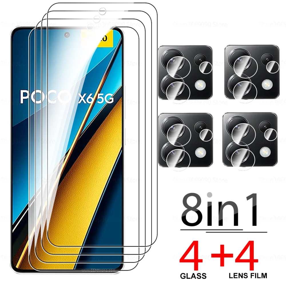 8в1 PocoX6 Poko Little X6 X 6 Pro X6Pro 5G Защитное стекло для объектива камеры для Xiaomi Poco X6 5G Защитное стекло из закаленного стекла
