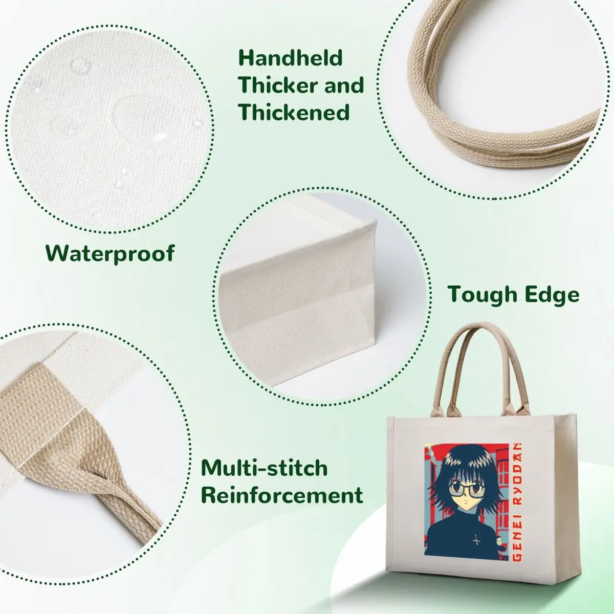 Фото G │ Ryodan Tote Bag, холщовая сумка на заказ, подарочная сумка для женских покупок №4