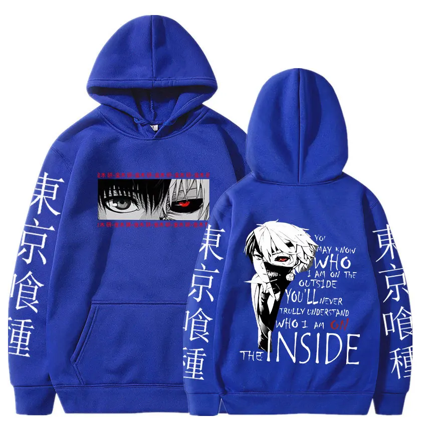 Толстовка с японским аниме Kaneki Ken, Токийский Гуль, худи с графическим принтом, мужская и женская мода, готический Свободный свитшот с капюшоном, уличная одежда унисекс (art.: 3920c2ae91f78) - 3920c2ae91f78