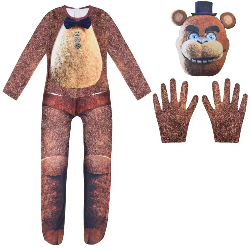 Аниме Забавный медведь Five Nights Freddyed Комбинезон Необычный костюм на Хэллоуин для детей Косплей Кошмар для детей Хэллоуин Косплей