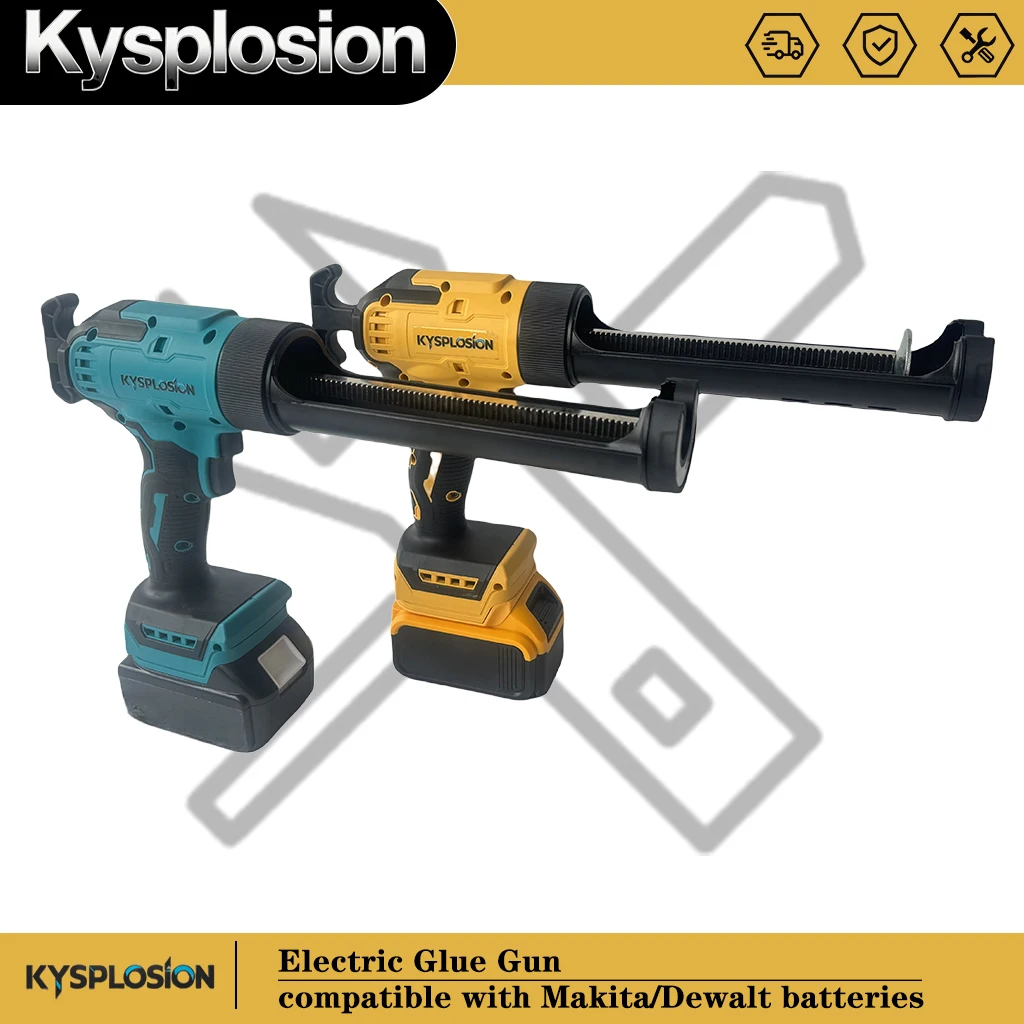 Для Dewalt 20 В 18 В аккумуляторный беспроводной пистолет для герметизации стекла электрический силиконовый пистолет 6 регулируемых скоростей со светодиодной подсветкой клейкий пистолет инструмент