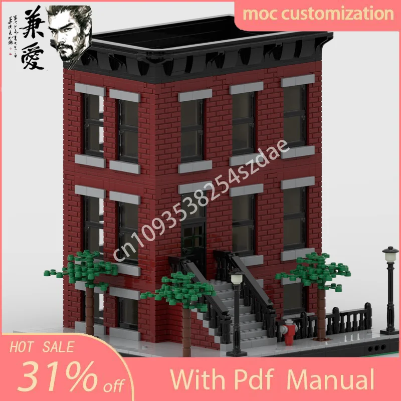 2247 шт. MOC Brownstone MILS версия Street View модель строительный блок Diy креативная сборка развивающие кирпичи игрушки подарок ребенку