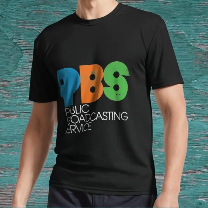 Новая футболка PBS с винтажным логотипом, потертая активная американская футболка, забавный размер от S до 5XL