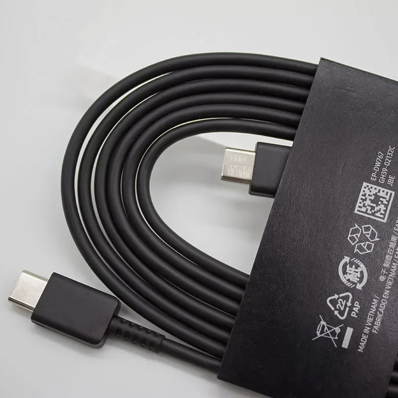 Кабель для Samsung S23 1,8 м Type-C оригинальный 3A PD Usb C к Usb c 45 Вт Сверхбыстрая зарядка для Galaxy S23 S22 S21 S20 Note 20 Ultra