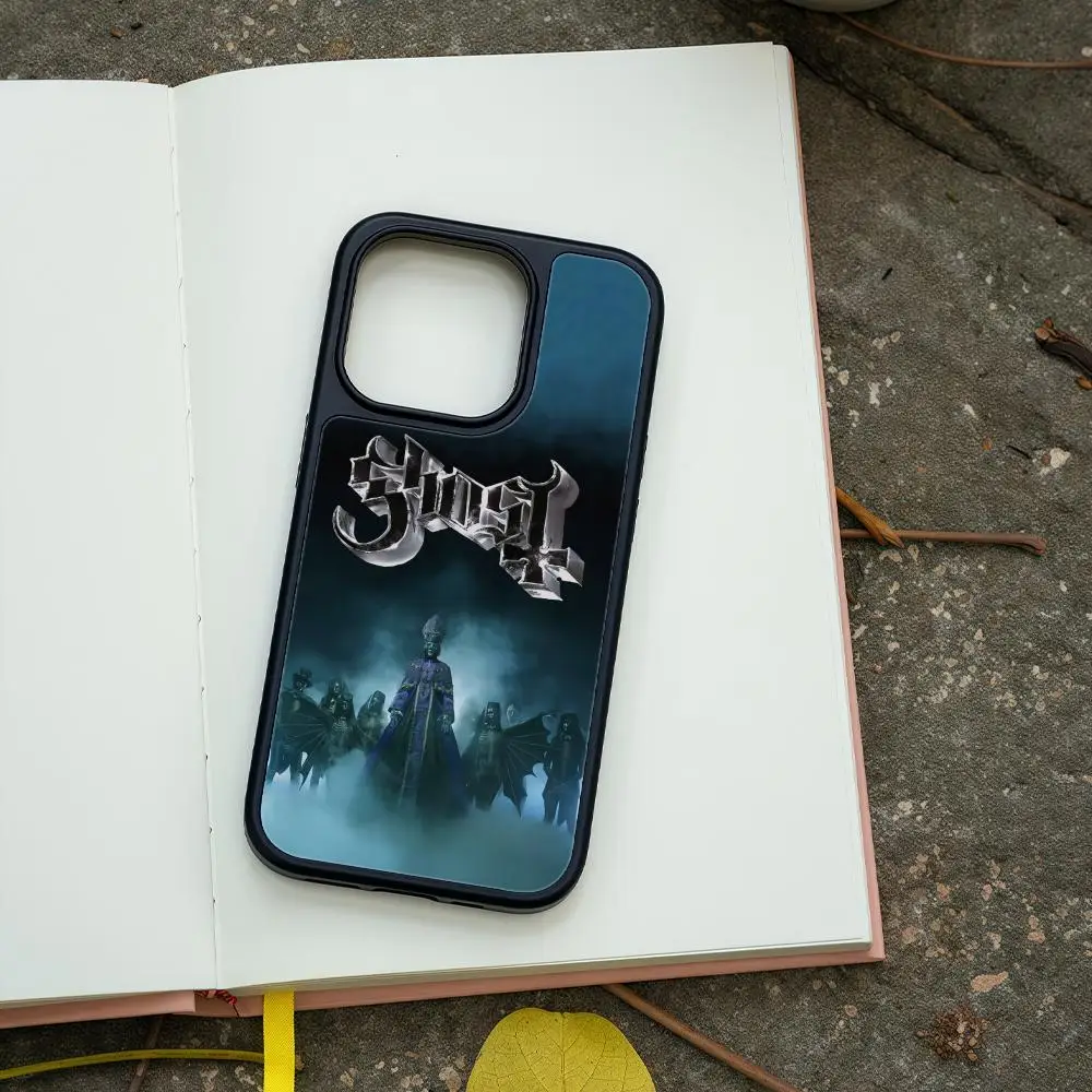 Фото Чехол для телефона G-Ghost Band для iPhone 17, 16, 15, 14, 13, 12, Pro Max Plus, черная рамка, акриловый твердый корпус из углеродного волокна №4