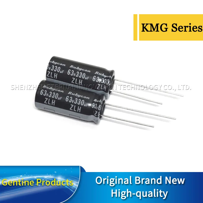 100 шт. 63V330UF ZLH 10X23 RUBYCON длительный срок службы, новый электролитический конденсатор с низким сопротивлением