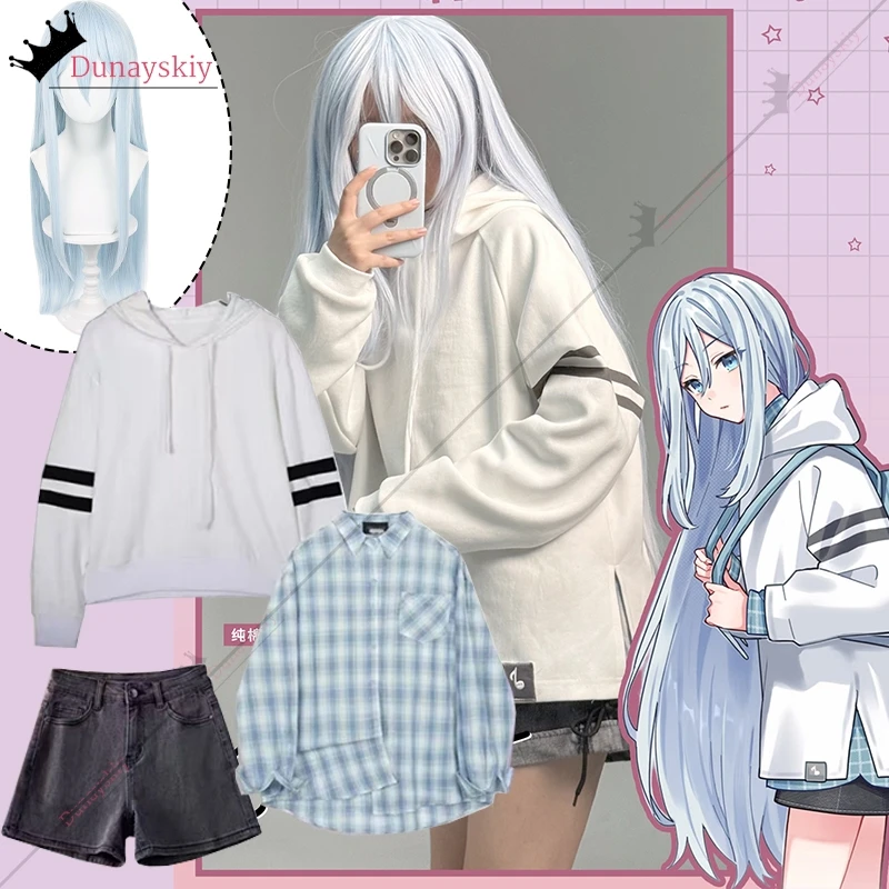 Project Sekai Косплей YOISAKI KANADE Костюм для встреч Негабаритные толстовки женский комплект Y2k Повседневная уличная одежда Маскировка на Хэллоуин