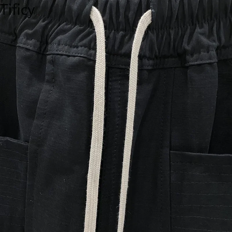 TIFICY Cotton Casual Pants Men's High Street Solid Color Workwear with Multiple Pockets, Classic Black Double Ring Basic Shorts (art.: 3920ca2e5e376) - 3920ca2e5e376