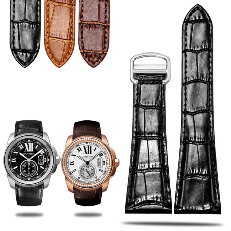 Оригинальный стиль для часов London Solo из натуральной кожи, цепочка для часов Cartier Tank из воловьей кожи, складная пряжка, ремешок для часов 23 25