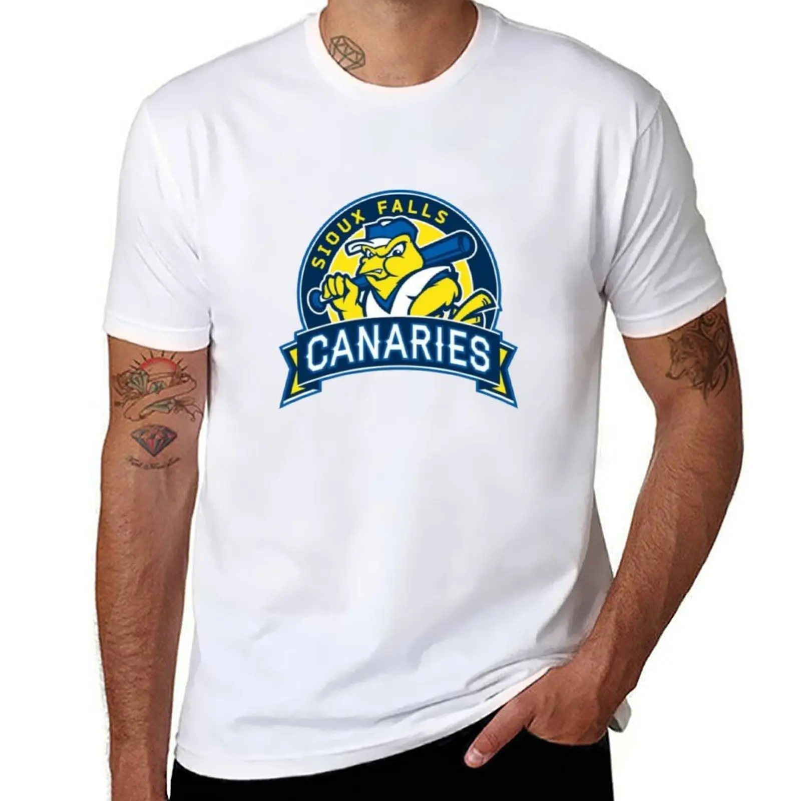 Футболка Sioux Falls Canaries, забавные футболки, хлопковые мужские футболки для мужчин