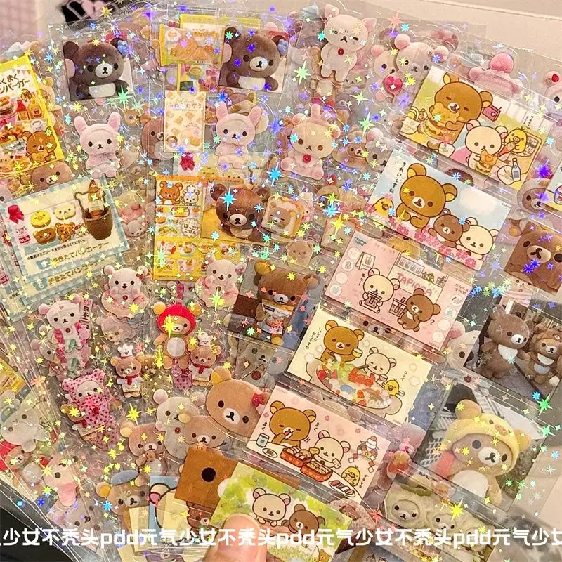 Оригинальные аниме Rilakkuma hellokitty наклейки Kawaii мультфильм милые портативные наклейки из материала подарочные игрушки для девочек-студентов