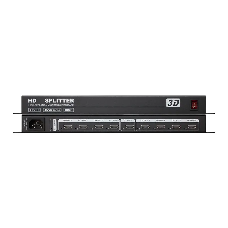 Разветвитель AMS-H1S8 1x8 HD с разрешением 3840x2000 UHD и диапазоном 30 м для совместимости с несколькими устройствами (art.: 3920c969351d2) - 3920c969351d2