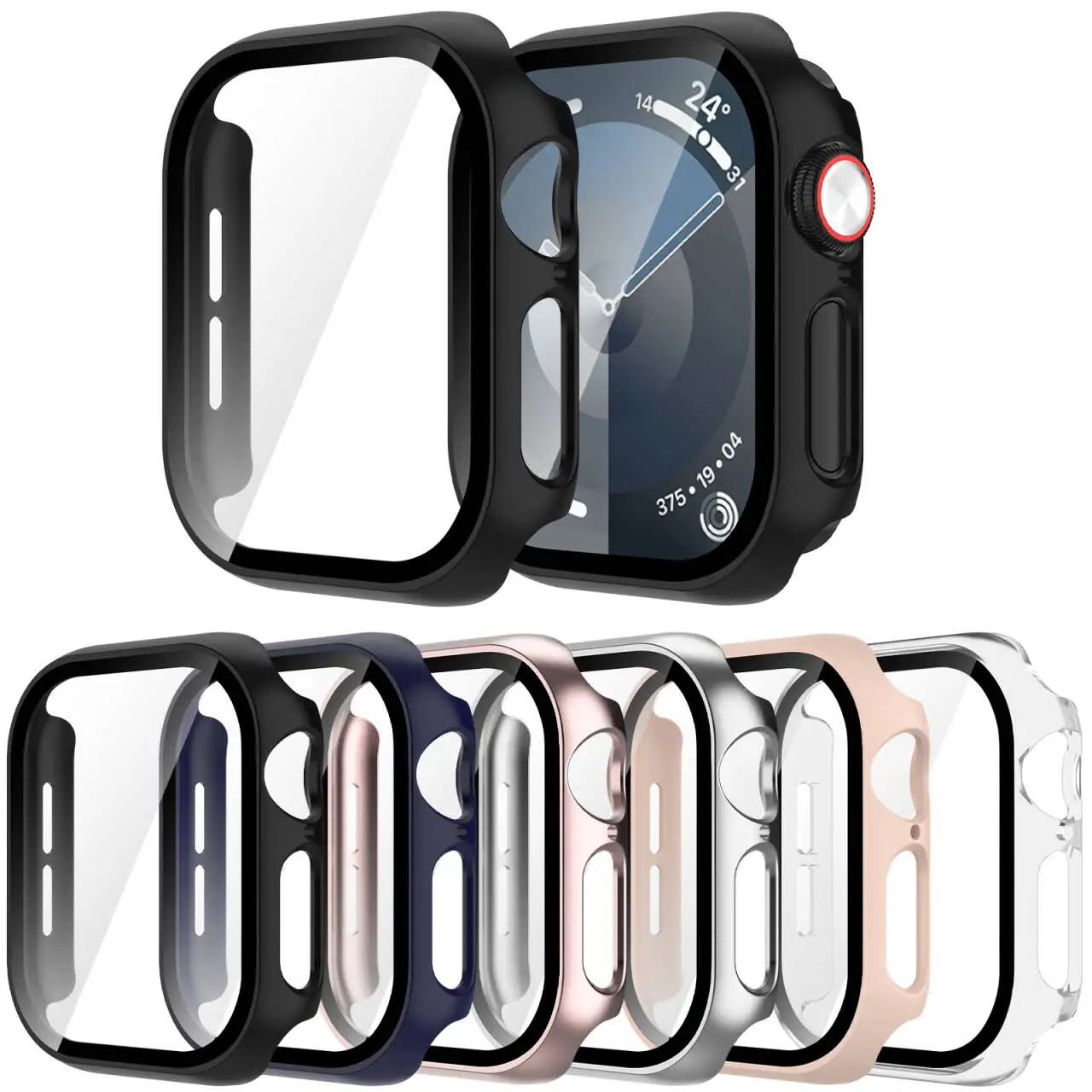 Закаленное стекло + чехол для Apple Watch Series 10, 42 мм, 46 мм, полная защитная пленка для экрана ПК, аксессуары для Apple Watch Series 10,