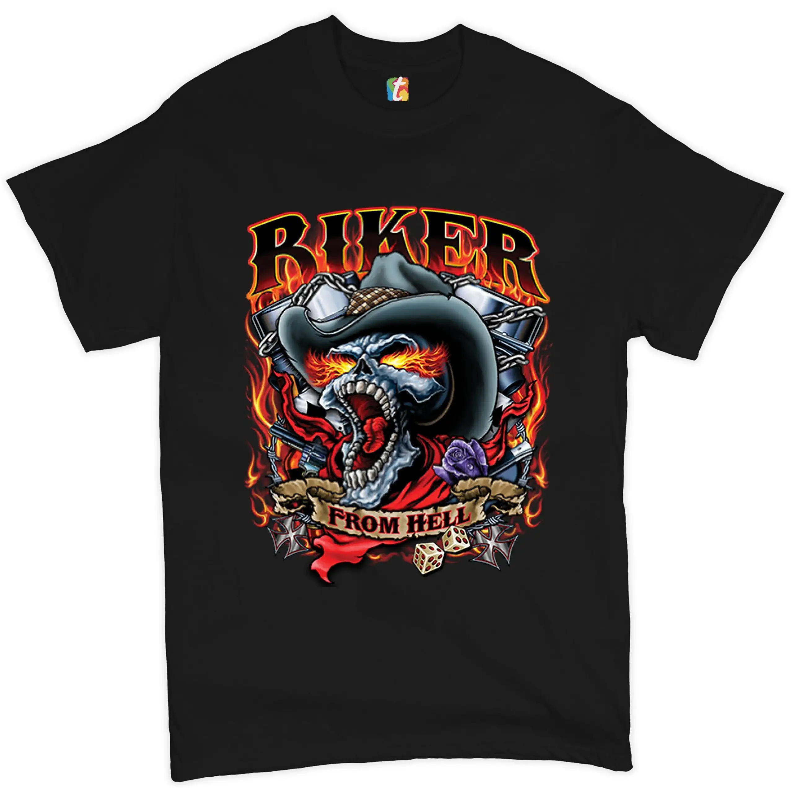 Футболка Biker From Hell Ride or Die Skeleton Outlaw Route 66, мужская