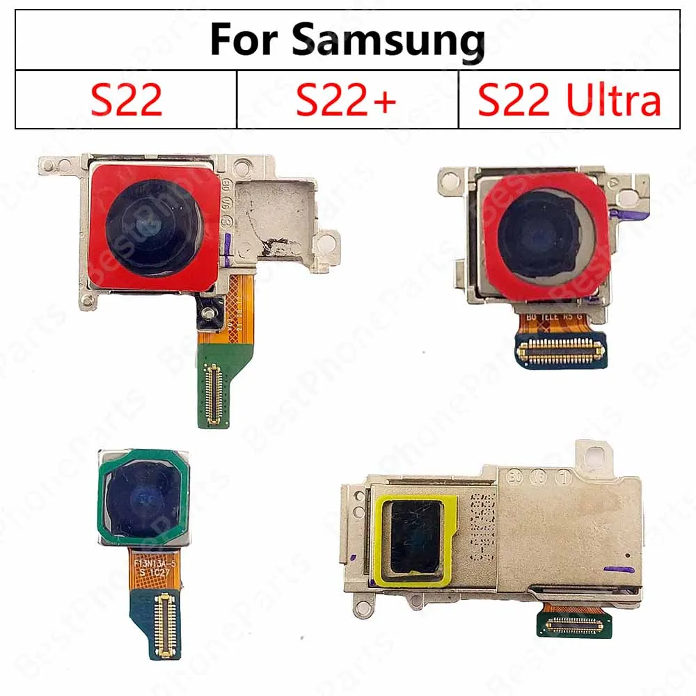 Задняя камера для Samsung Galaxy S22 Ultra S22+ Plus 5G S901 S906 S908, модуль задней камеры, гибкий кабель, запасные части