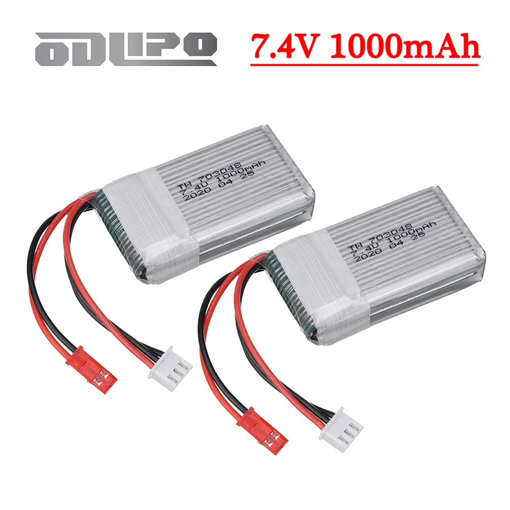 Липо-аккумулятор 7,4 В 1000 мАч для обновления Mjxrc X600 2s 1000 мАч 25c 703048   Lipo Батарея для игрушек Пульт дистанционного управления Аккумулятор 7,4 В с JST