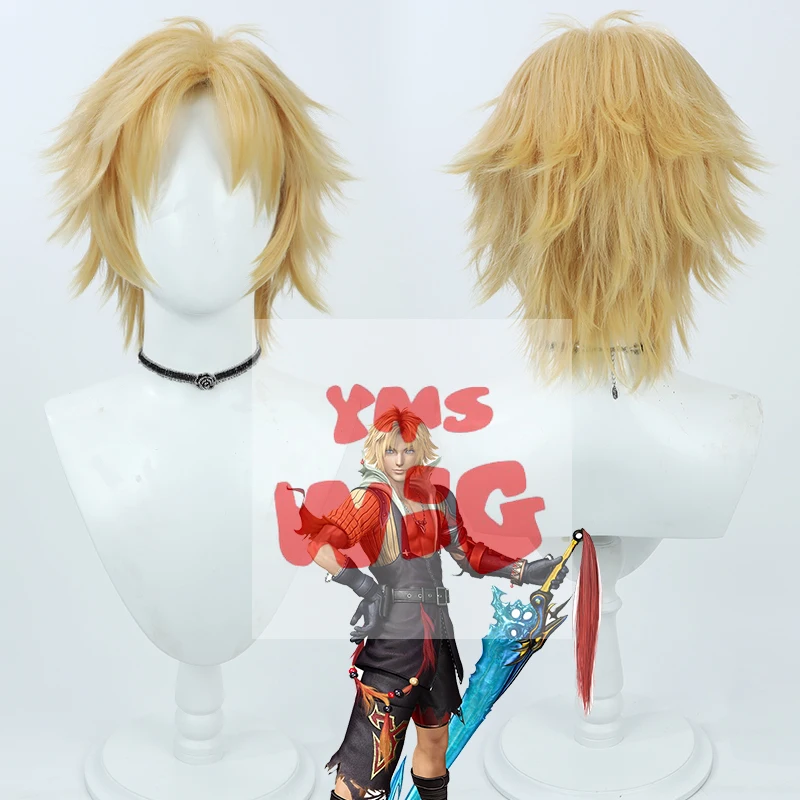 Final Fantasy X FF7 Tidus Косплей Парик Короткие Светлые Желтые Термостойкие Синтетические Волосы Хэллоуин Вечеринка Карнавал Ролевые Игры
