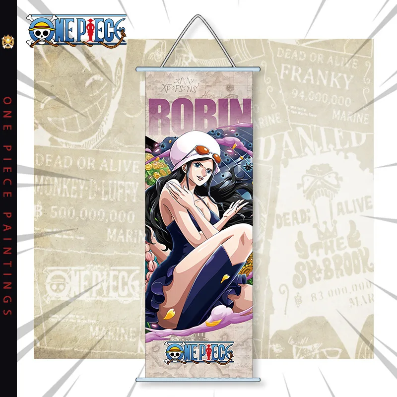 Фото One Piece Anime 2D Wall Scroll — шелковая ткань, периферийное настенное искусство с ударом Хэнкок и Нами, декор стен комнаты для фанатов №4