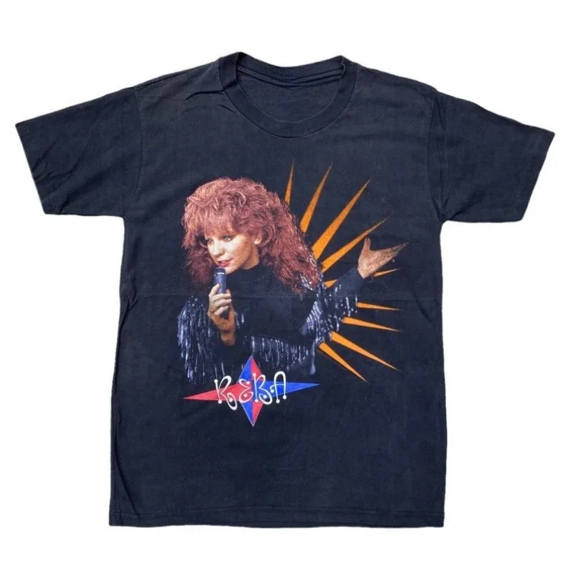 Футболка Reba McEntire Merch 2025, винтажная футболка унисекс 90-х годов, уличная одежда для мужчин и женщин, футболка с короткими рукавами, топы, футболка y2k, топ