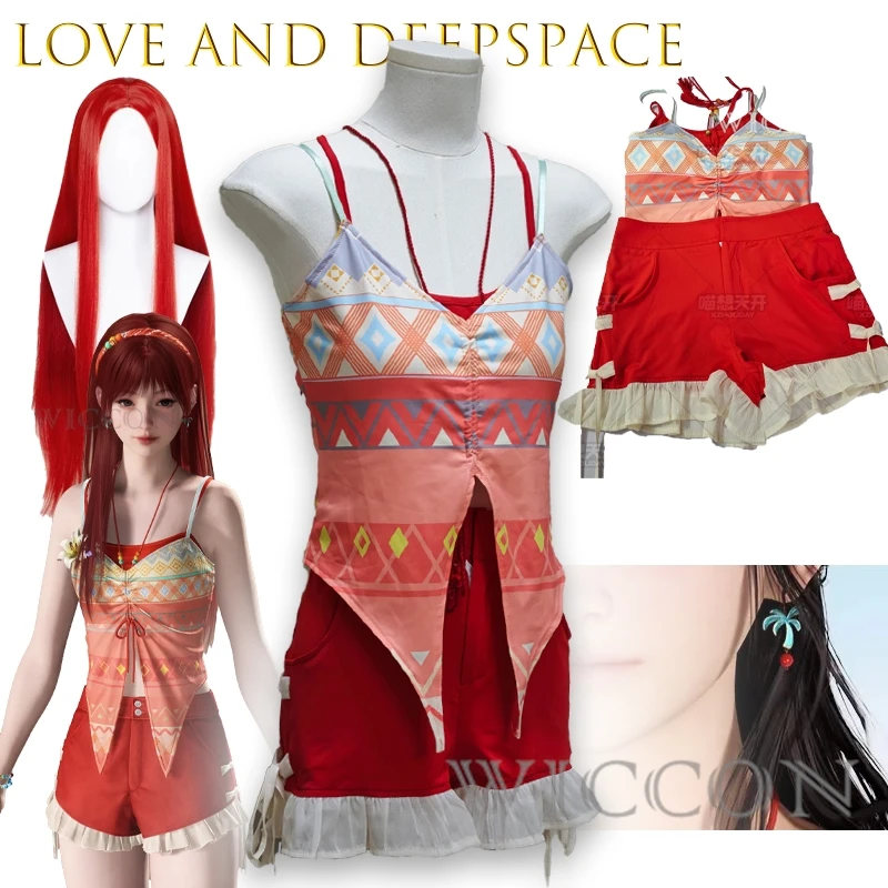 Love And Deepspace Little Apple Summer Dream Купальники Caleb Косплей Костюм Disfraz Хэллоуин Женская Вечеринка