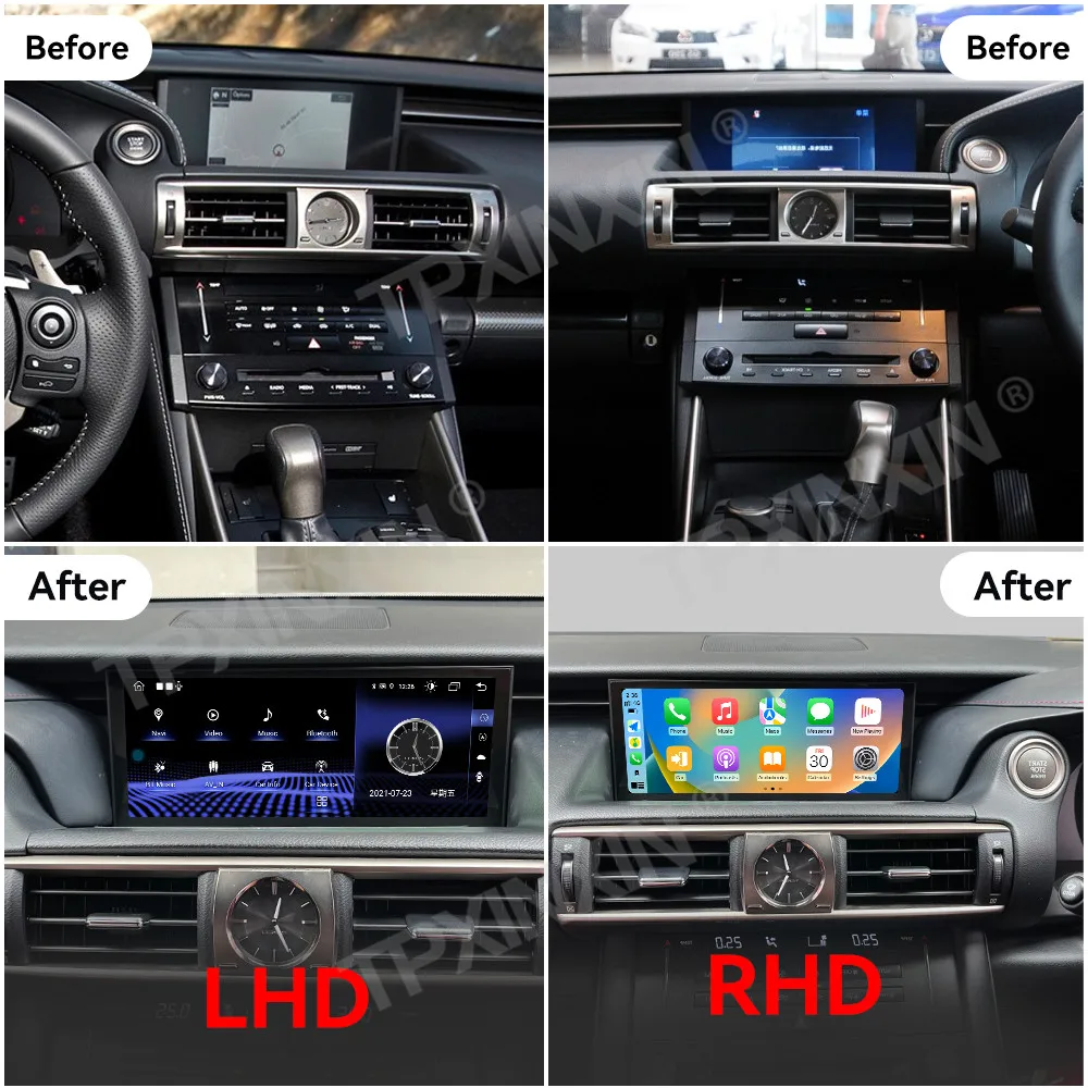 Фото RHD LHD 8-ядерный автомобильный мультимедийный радиоприемник Qualcomm Android для Lexus IS RC 2013 2014 2015 2016 2017, GPS-навигатор, головное устройство №4