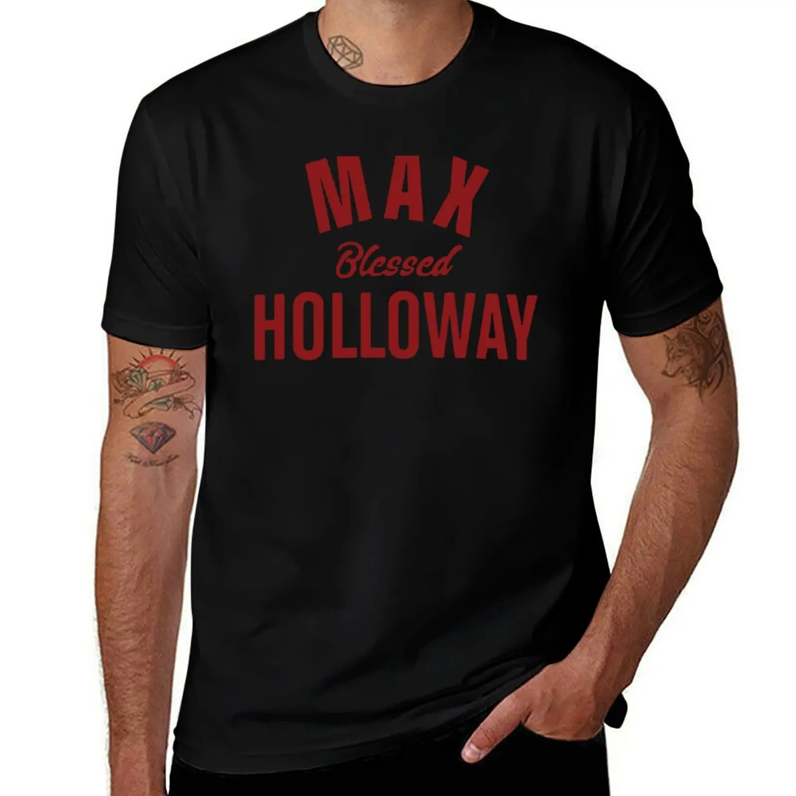 Футболка Max Holloway, мужские футболки для мужчин, повседневная мужская футболка с рисунком, мужская дизайнерская футболка