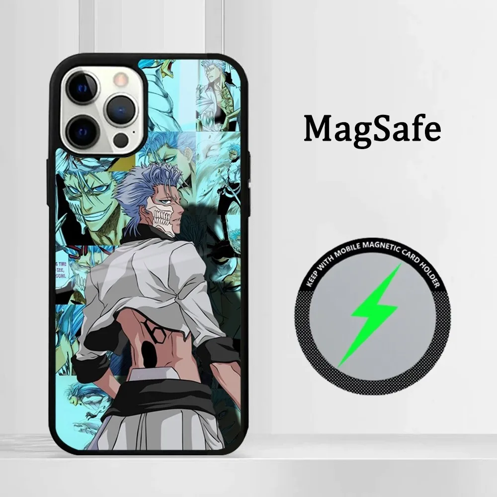Фото Аниме G-Grimmjow J-jaegerjaквас чехол для телефона Magsafe чехол для телефона для iPhone16 15 14 13 12 11 Pro Max Plus Mini противоударное зеркало Wi №2