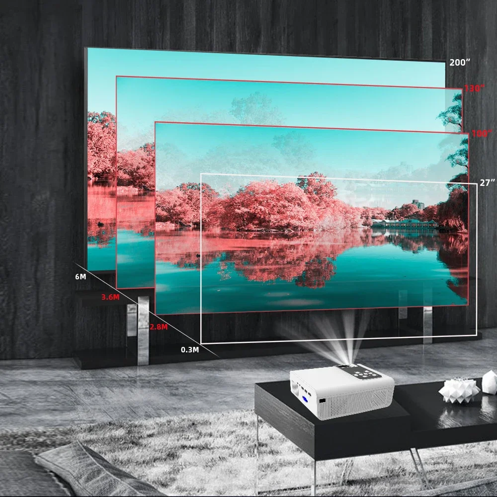Фото Мини-проектор Salange P92, проектор 4K с поддержкой HD, домашний кинотеатр, кинопроекторы, портативный проектор, конкурентоспособная цена №3