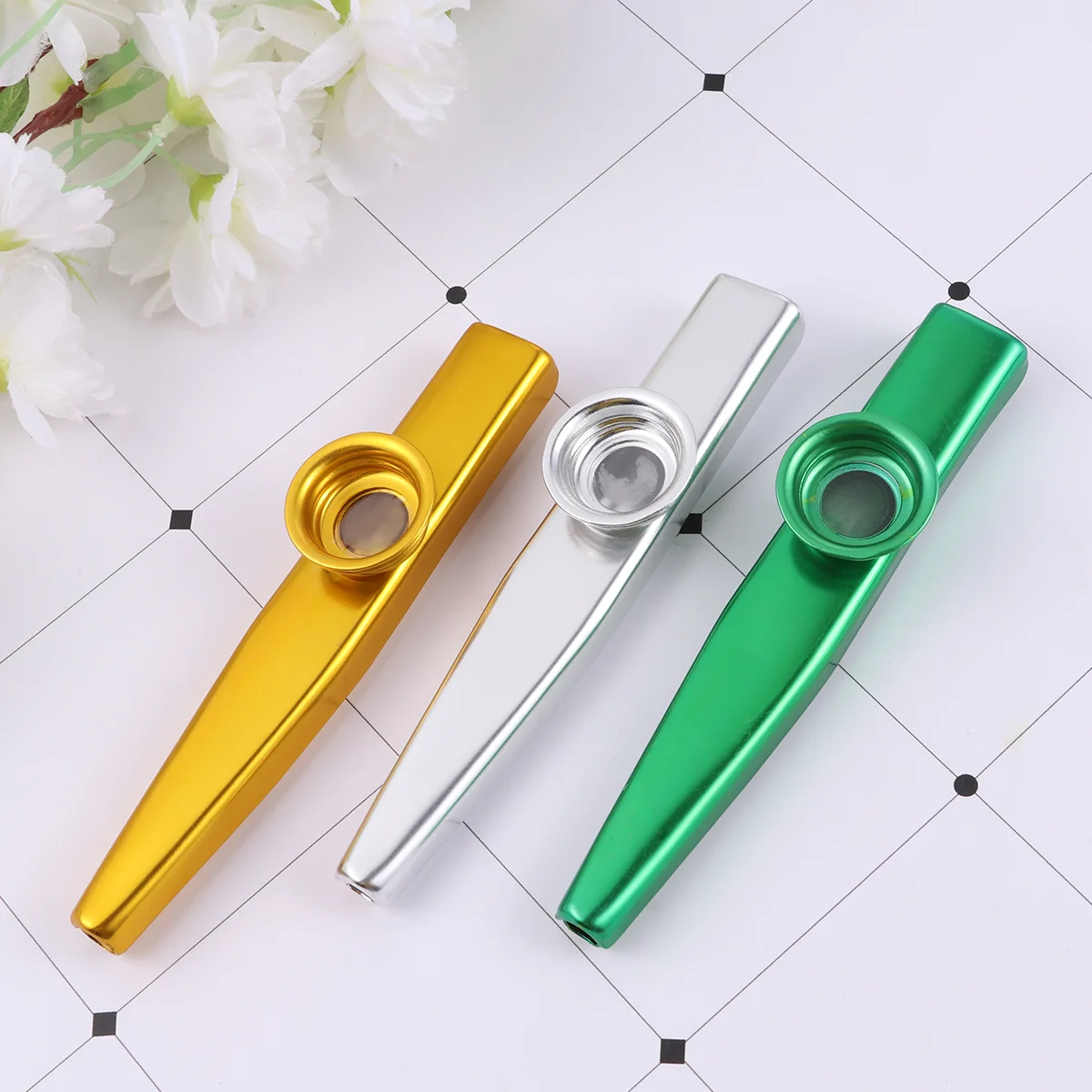 6pcs Different Colors Metal Kazoos Preschool Educational Toys Musical Instruments Flutes for Kids (Gold, Silver, Blue, Green, Re (art.: 3920ca4713f68) - 3920ca4713f68