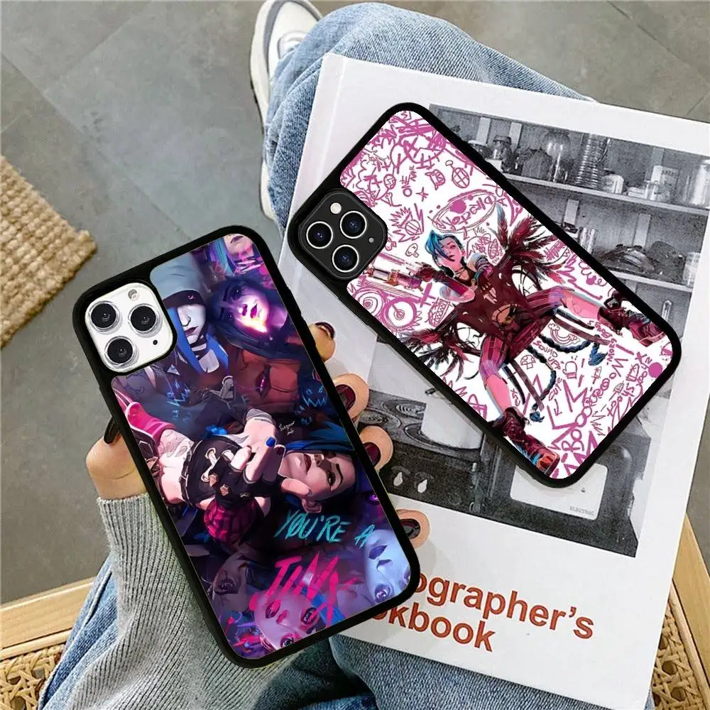 Чехол для телефона Lol J-JinxS CARTOON, силиконовый чехол из ПК + ТПУ для IPhone 11, 12, 13, 14, 15, 16 Plus Pro Max, чехол