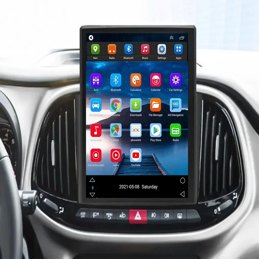 8G + 128G Android 13 Carplay для FIAT Doblo 2015-2050 Tesla Style Автомобильный радио Стерео 2 Din Carplay Мультимедийный плеер GPS-навигация