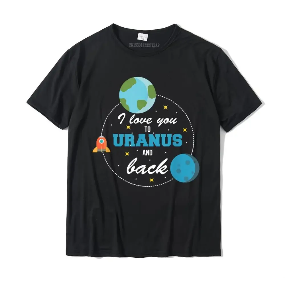 Мужская хлопковая футболка с надписью «I Love You To Uranus And Back»