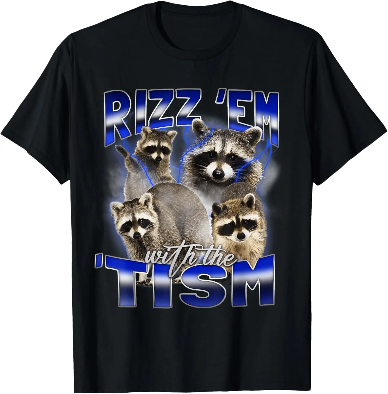 Футболка Rizz Em With The Tism Meme с аутистическим енотом и забавным аутизмом