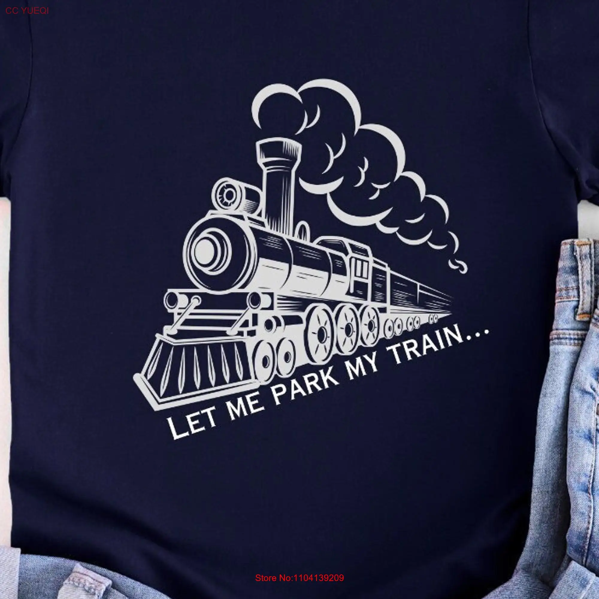 Футболка с длинным или коротким рукавом Let me park my train Softstyle