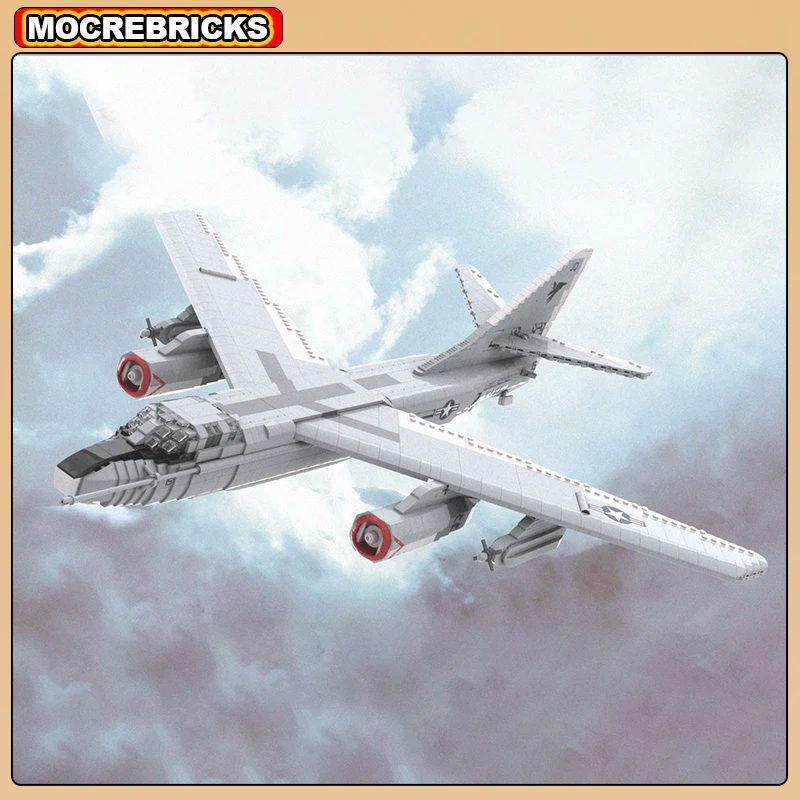 WW2 Военная технология Оружие истребитель EA-3B Sky Warrior Реактивный бомбардировщик Строительный блок Стратегическая модель самолета Кирпичи Игрушки