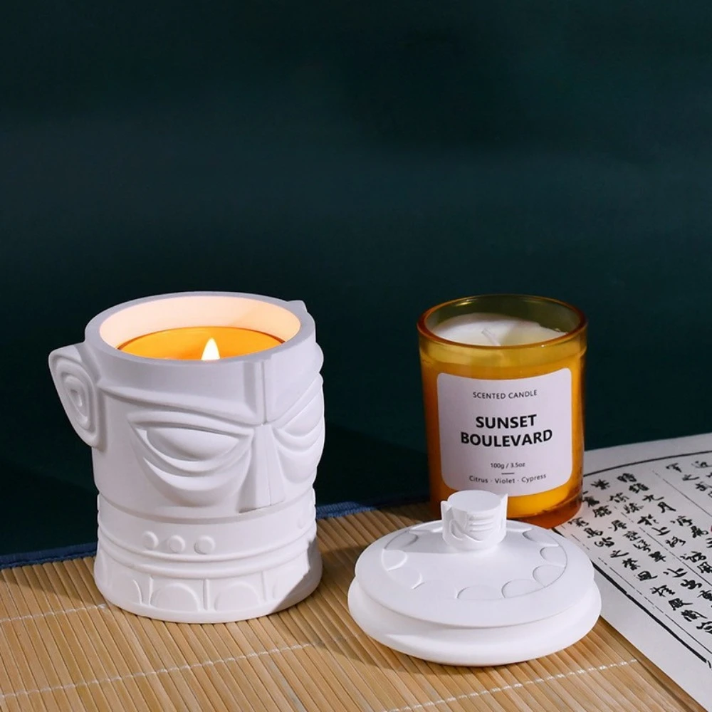 Фото Sanxingdui маска силиконовая форма DIY ремесленные формы ароматерапия литье из смолы идея подарка пластырь художественная свеча чашка изготовление многоразовых №4