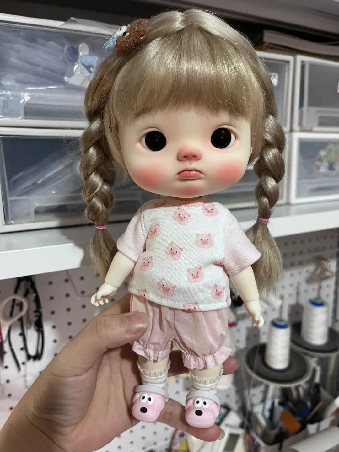 Фото DaMeng Bjd кукла 1/6 Xiaofeiyang Spot QbabyBig Head Smile из смолы с шарнирными шарнирами художественные игрушки куклы для девочек бесплатная доставка №4