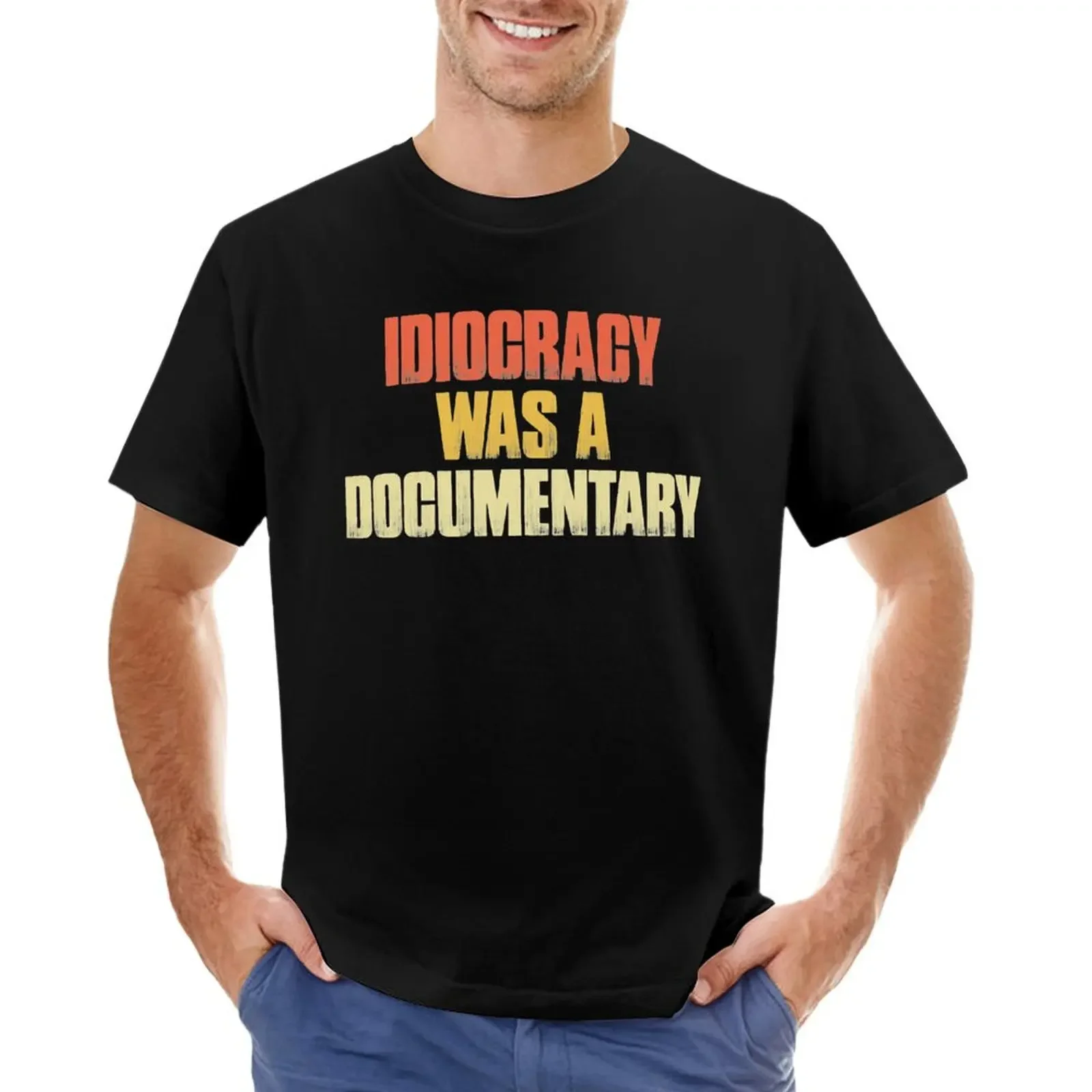 Футболка с надписью «Idiocracy was a документальный» для мужчин