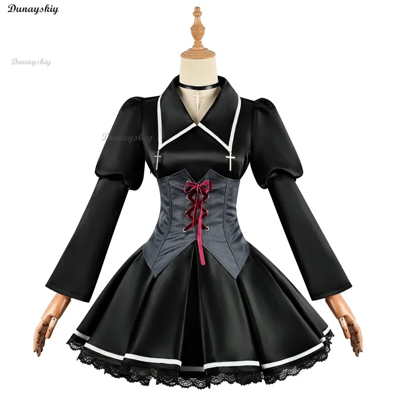 Фото ashed@Anime Shugo Chara Gothic Косплей Костюм Tsukiyomi Utau черное платье желтый парик костюм на Хэллоуин женская косплей униформаCOSd №3