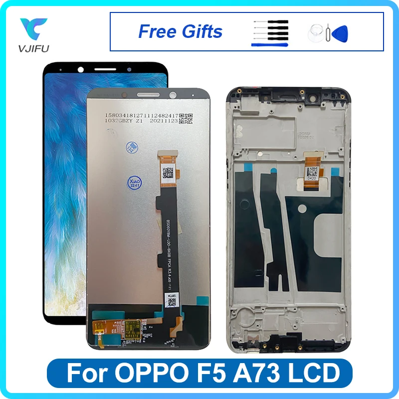 6,0 ''ЖК-дисплей для OPPO F5 A73 A73T, дисплей CPH1723 CPH1727 , экран с рамкой, дигитайзер в сборе, замена, ремонт мобильного телефона