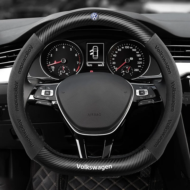 Замшевый чехол на руль для Volkswagen Golf 7 6 5 4 3 2 MK7 MK6 MK5 NK4 NK3 MK2 Polo Passat B8 Tiguan Sharan, автозапчасти
