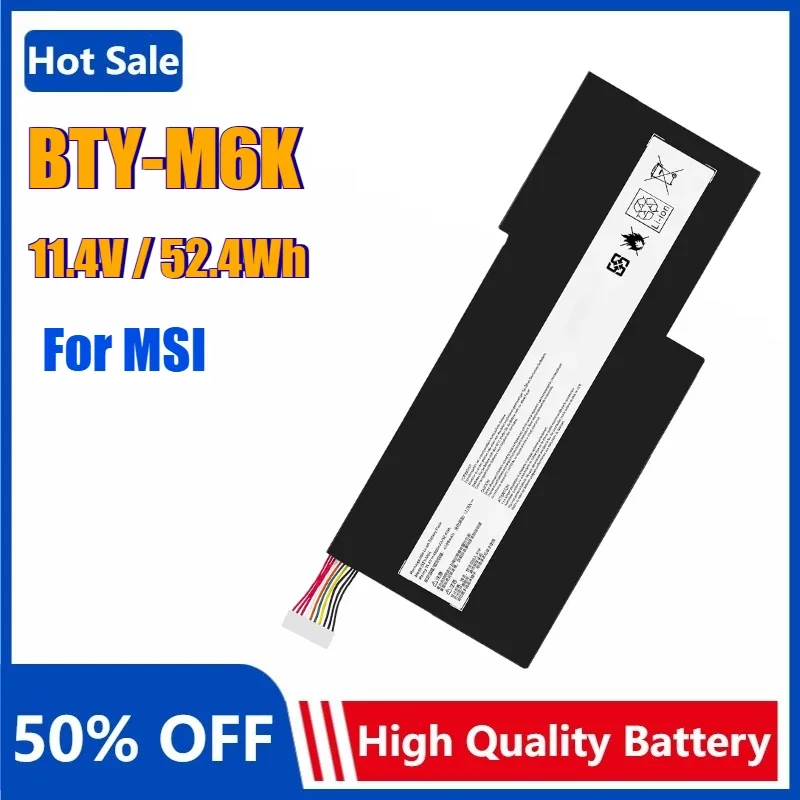 BTY-M6K Аккумулятор для ноутбука MSI GF63 GF75 GS73 GF65 WF75 GS63 WS63 MS-17B4 17F1 17B3 16W1 16R3 16R1 Creator 15M 17M A9SD BTY-M6J