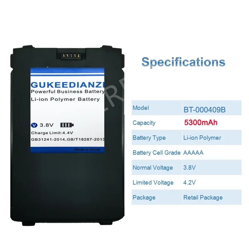 Фото Аккумулятор GUKEEDIANZI BT-000409B 3700mAh/5300mAh для Zebra TC2X Series TC21 TC26 BT-000409A Bateria №3