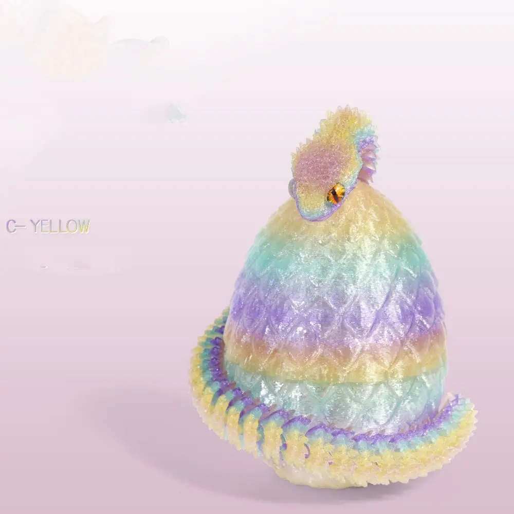 Подвижный шарнир, 3D печатное змеиное яйцо, игрушка, реалистичная многоцветная имитация змеиного орнамента, вращающаяся 30 см, имитация модели змеи