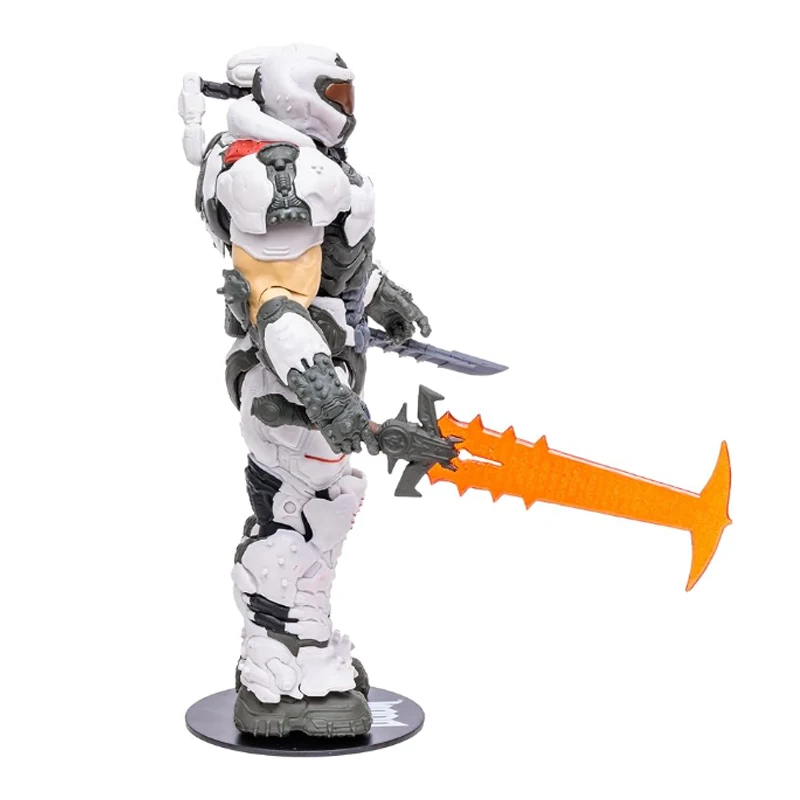 Фото Mcfarlane Doom Eternal фигурка Doom Slayer белая доспехи украшения ручной работы рождественские подарки на день рождения для мальчиков и девочек №4