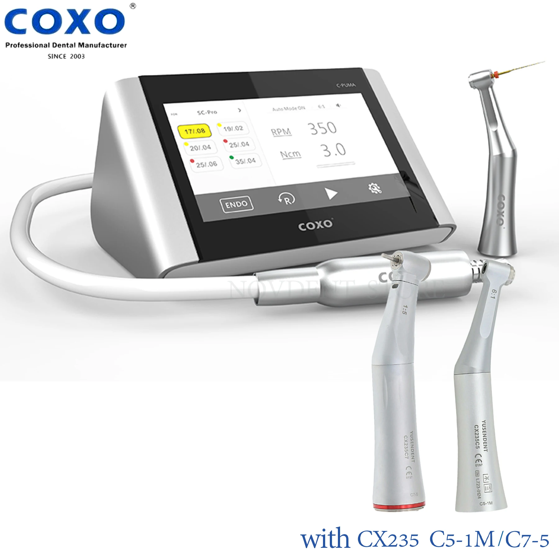 Электродвигатель COXO C-Puma Master с эндодвигателем и угловым наконечником 6:1/1:5